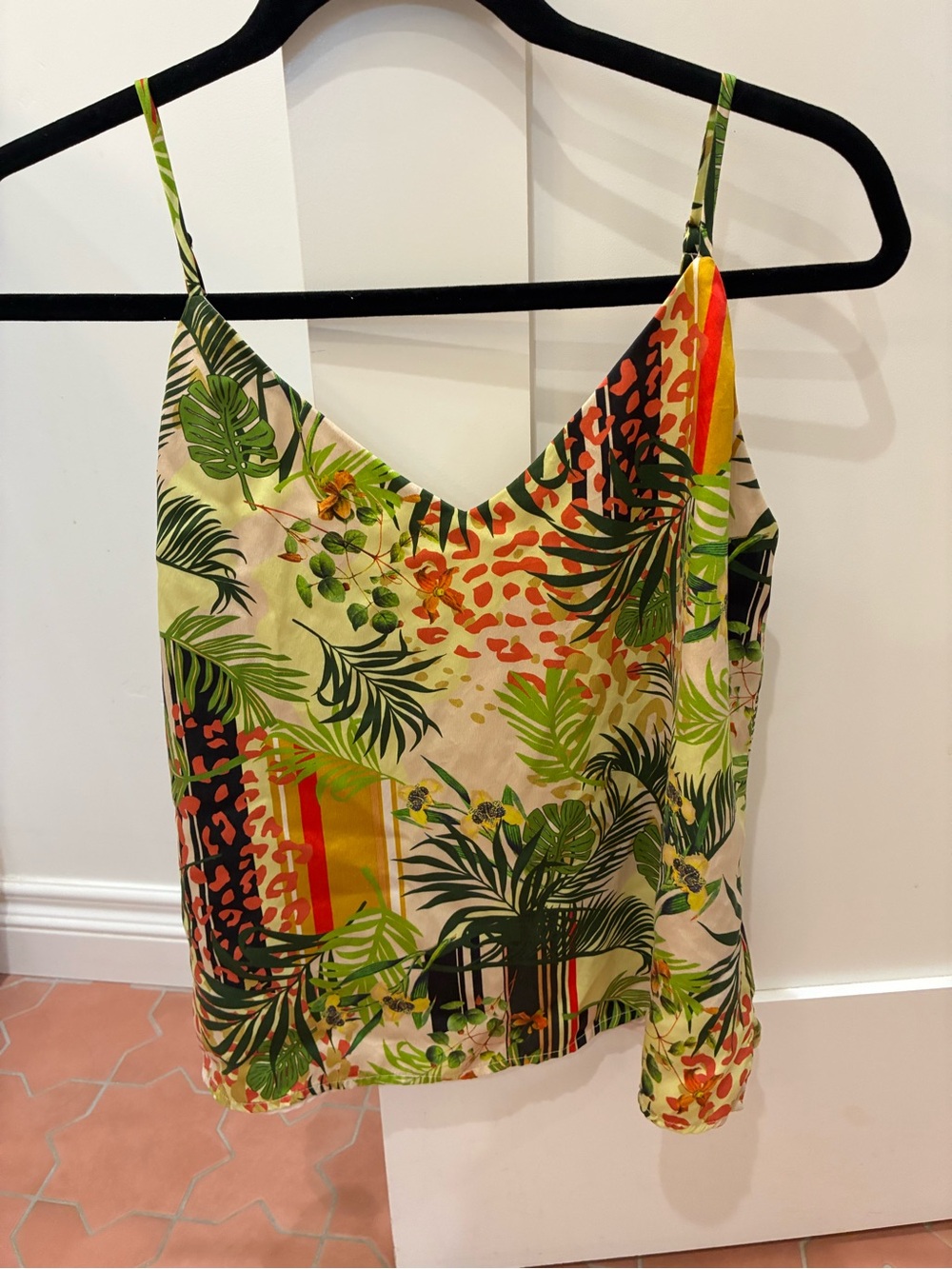 L'AGENCE Jane Tropical Silk Camisole